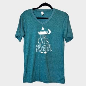Cat Lady T-shirt VNeck Super Soft Small